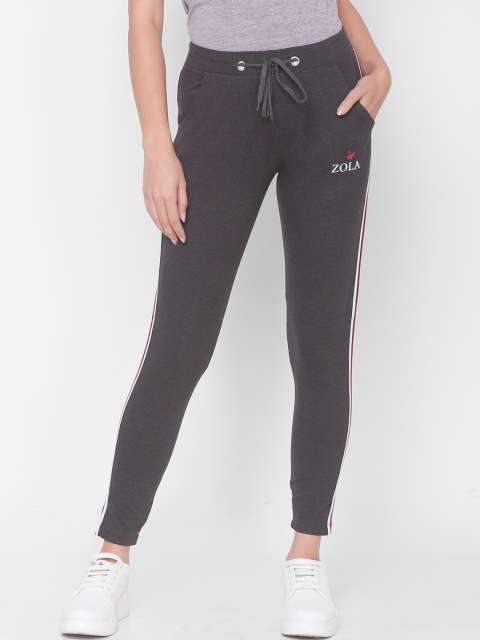 

ZOLA Women Grey Solid Straight-Fit Track Pants
