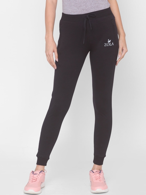 

ZOLA Women Black Solid Straight-Fit Track Pants