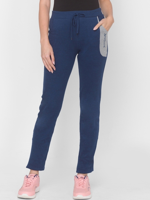 

ZOLA Women Blue Solid Straight-Fit Track Pants