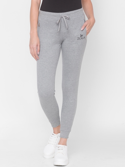 

ZOLA Women Grey Solid Straight-Fit Track Pants