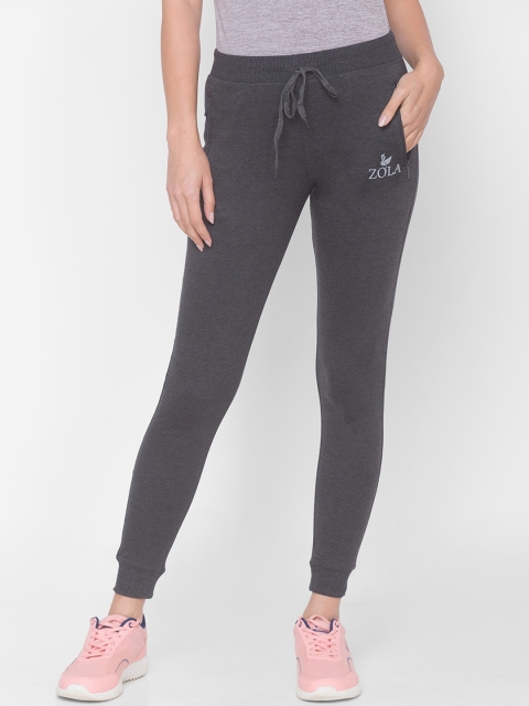 

ZOLA Women Grey Cotton Straight-Fit Joggers