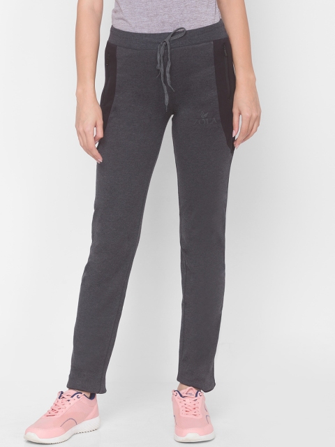 

ZOLA Women Grey Solid Straight-Fit Track Pants