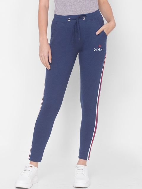 

ZOLA Women Blue Solid Straight-Fit Track Pants