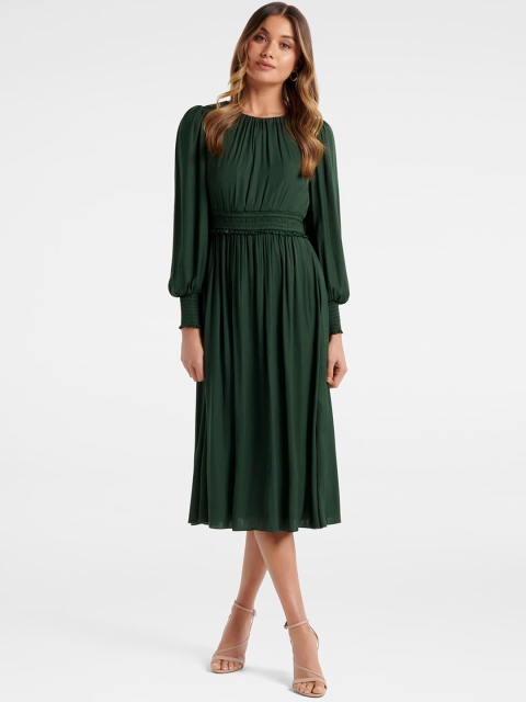 

Forever New Women Green Crepe Midi Dress