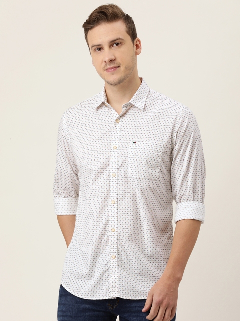 

Peter England Casuals Men White Slim Fit Opaque Printed Casual Shirt