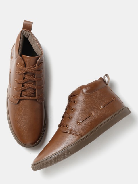 

Roadster Men Brown Solid Mid-Top Sneakers