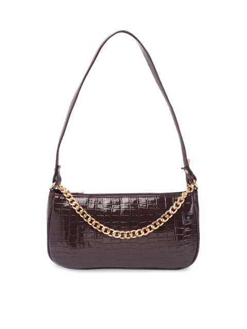 

Ratans Brown Animal Textured PU Structured Shoulder Bag