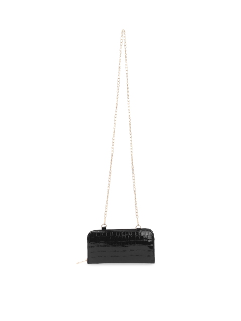 

Ratans Black Animal Textured PU Structured Sling Bag