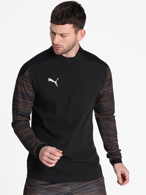 

Puma Men Black Colourblocked Hooded Sweatshirt
