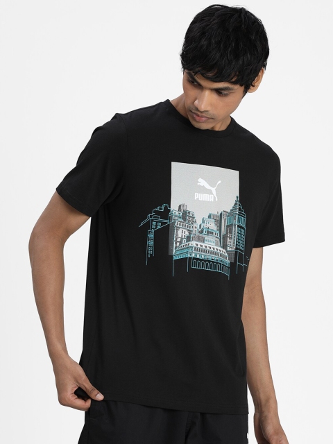 

Puma Men Black & Grey Printed T-shirt