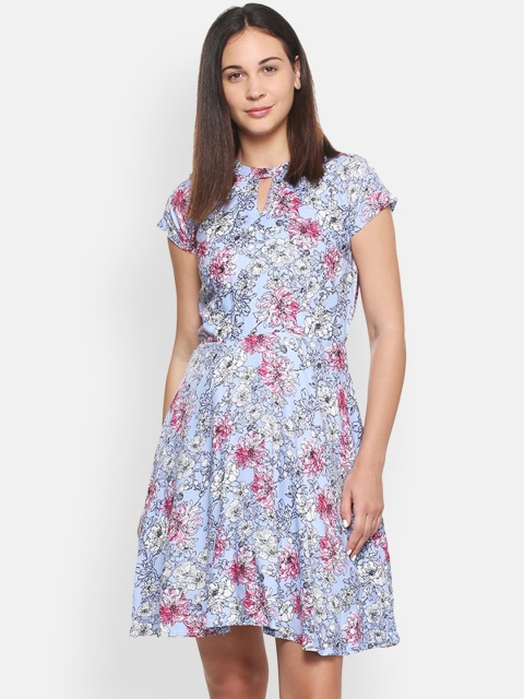 

Allen Solly Woman Blue Floral Printed Fit & Flared Dress