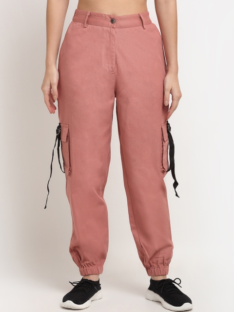 

NEUDIS Women Pink Relaxed Loose Fit Joggers Trousers