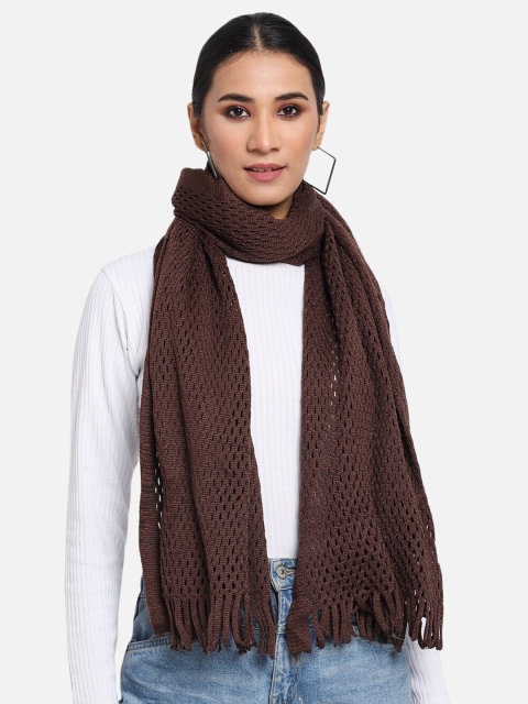 

Vastraa Fusion Women Coffee Brown Woven Design Stole