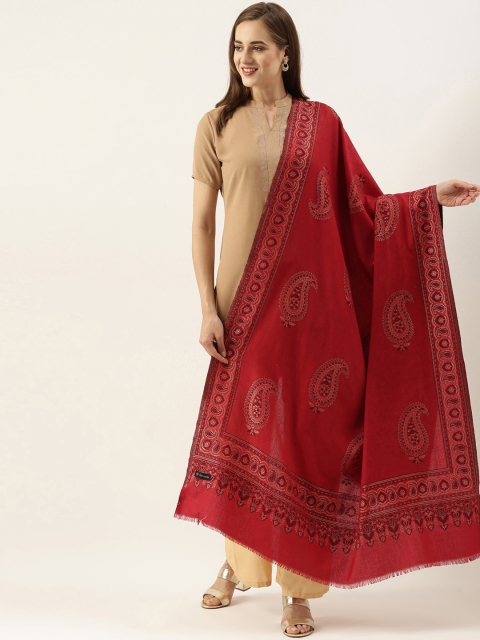 

Pashmoda Women Red & Beige Woven Design Shawl