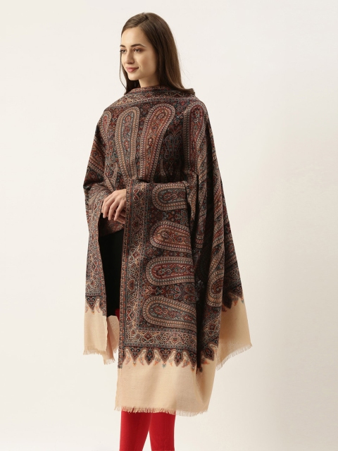 

Pashmoda Women Black & Brown Woven Design Shawl