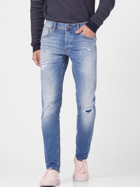 

Jack & Jones Men Blue Low-Rise Low Distress Heavy Fade Jeans