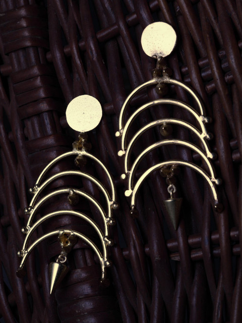 

DIVA WALK Gold-Toned Contemporary Drop Earrings