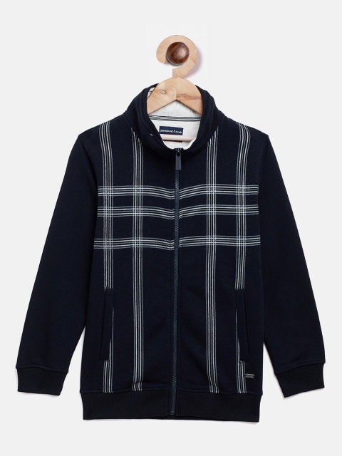 

Crimsoune Club Boys Navy Blue & White Checked Sweatshirt