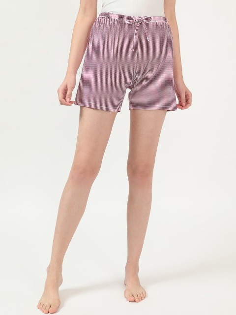 

V2 Value & Variety Women White Striped Regular Shorts