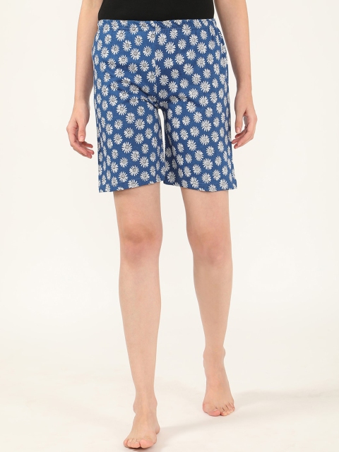 

V2 Value & Variety Women Blue Checked Printed Regular Shorts
