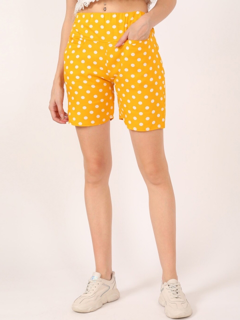 

V2 Value & Variety Women Mustard Printed Regular Shorts
