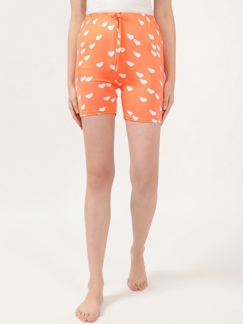 

V2 Value & Variety Women Orange Printed Regular Shorts