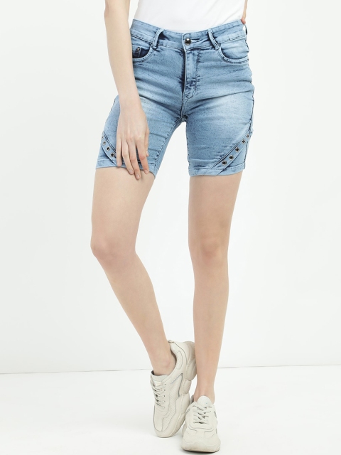 

V2 Value & Variety Women Blue Washed Denim Shorts