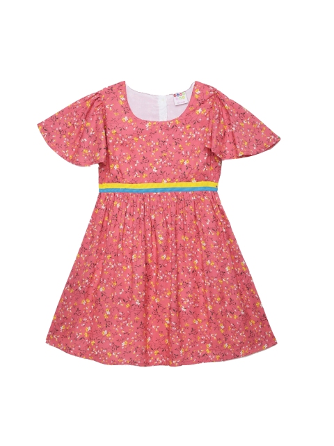 

ZION Pink & Black Floral Dress