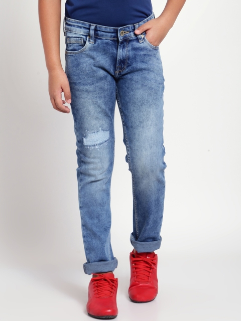 

Pepe Jeans Boys Blue Mildly Distressed Heavy Fade Jeans