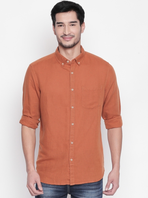 

BYFORD by Pantaloons Men Rust Orange Opaque Casual Shirt