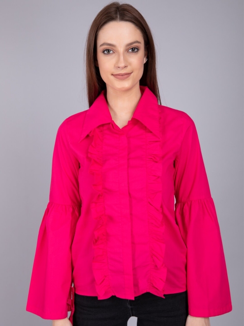 

CAMLA Pink Ruffles Shirt Style Top