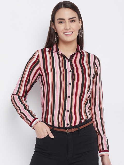 

PURYS Women Multicoloured Striped Casual Shirt, Multi