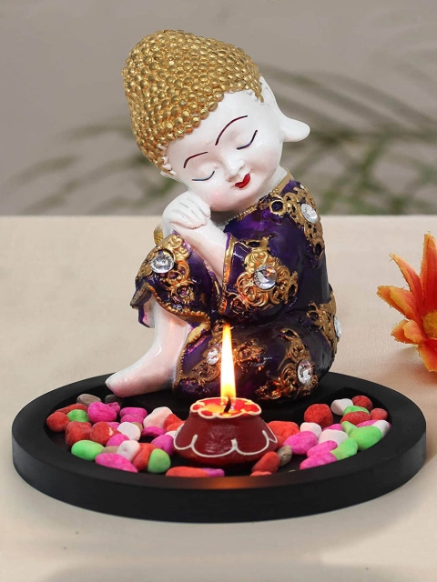 

TIED RIBBONS White & Gold-Toned Buddha Idol Showpiece Set