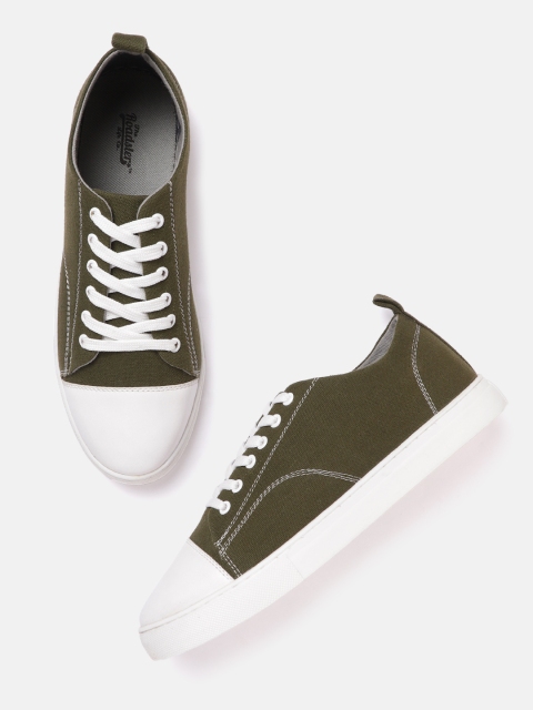

The Roadster Lifestyle Co Women Olive Green Solid Sneakers