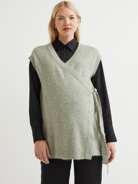 

H&M MAMA Olive Green Before & After Fine-Knit Gilet