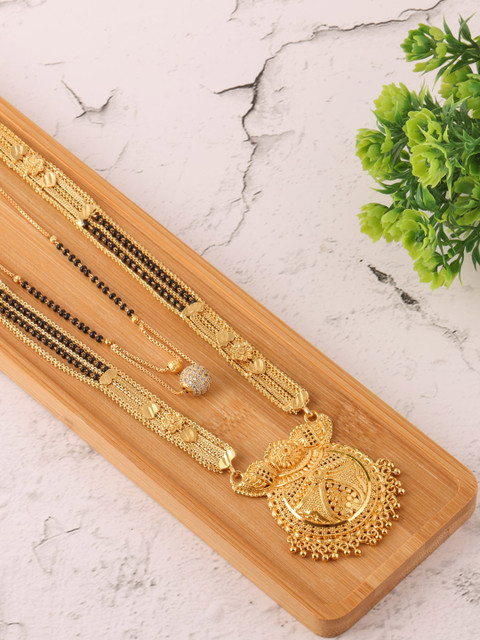 

Brandsoon Black & Gold Toned Set of 2 Mangalsutra