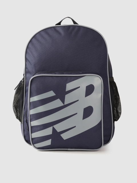 

New Balance Unisex Navy Blue & Grey Brand Logo Print Backpack 18.4 L