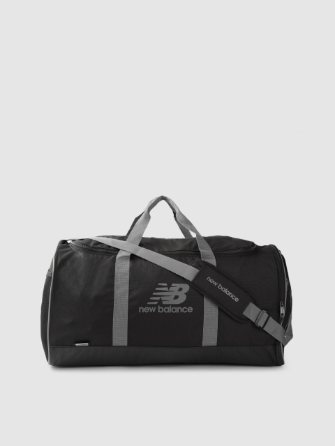 

New Balance Unisex Black & Grey Brand Logo Print Duffle Bag 49 L