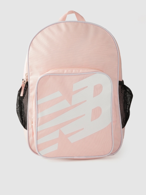 

New Balance Unisex Pink & White Brand Logo Print Backpack 17 L