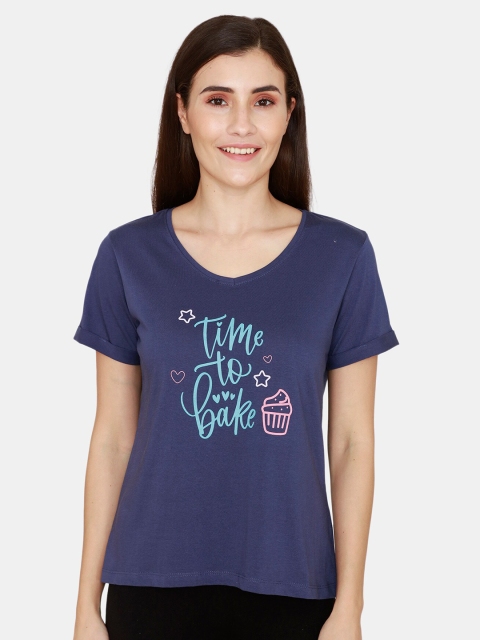 

Zivame Blue Regular Pure Cotton Top
