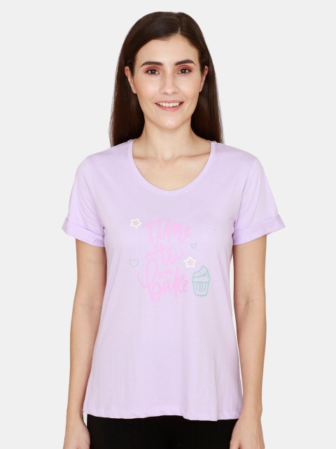 

Zivame Lavender Regular Pure Cotton Top