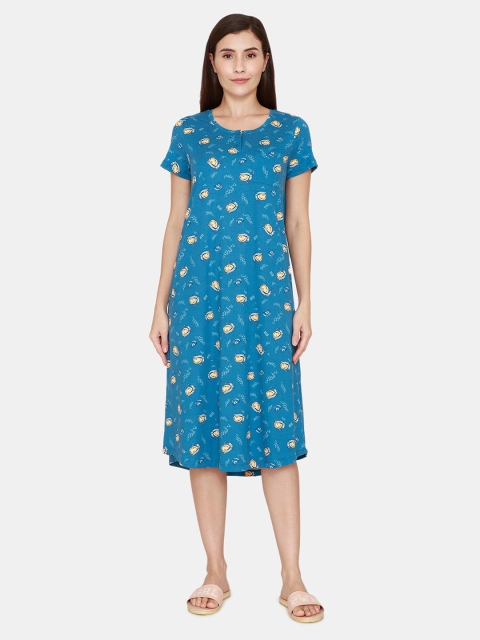 

Zivame Blue Printed Nightdress