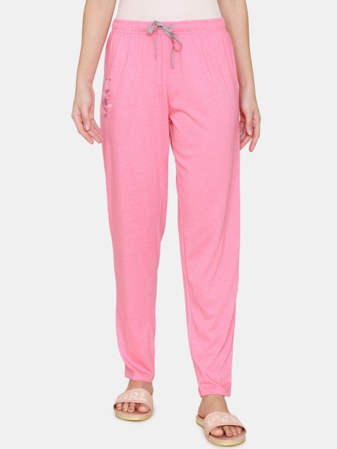 

Rosaline by Zivame Women Pink & White Printed Pyjama