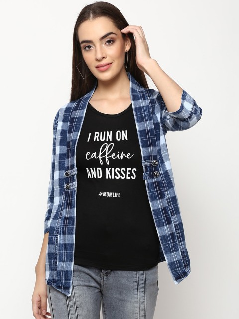 

V2 Value & Variety Women Blue Checked Casual Shirt