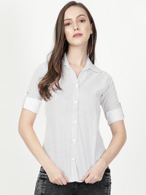 

V2 Value & Variety Women White Printed Casual Shirt