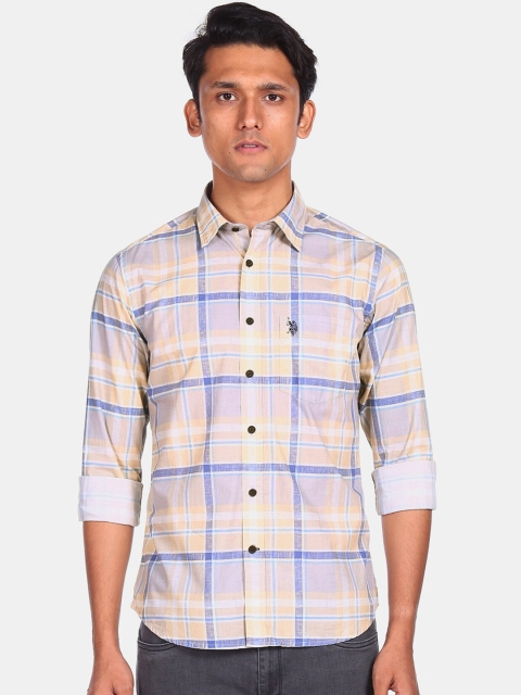 

U S Polo Assn Men Multicoloured Opaque Checked Cotton Casual Shirt, Multi
