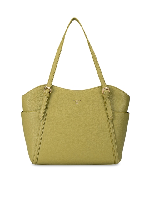 

Da Milano Green Leather Structured Shoulder Bag