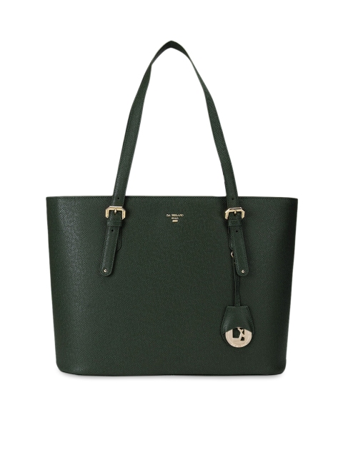 

Da Milano Green Leather Structured Shoulder Bag