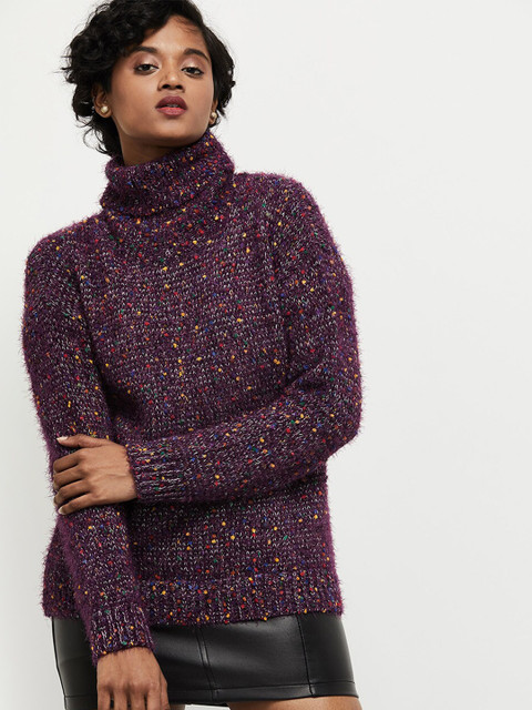 

max Women Purple & Red Pullover