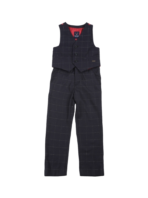 

Allen Solly Junior Boys Navy Blue & White Checked Two-Piece Casual Suit